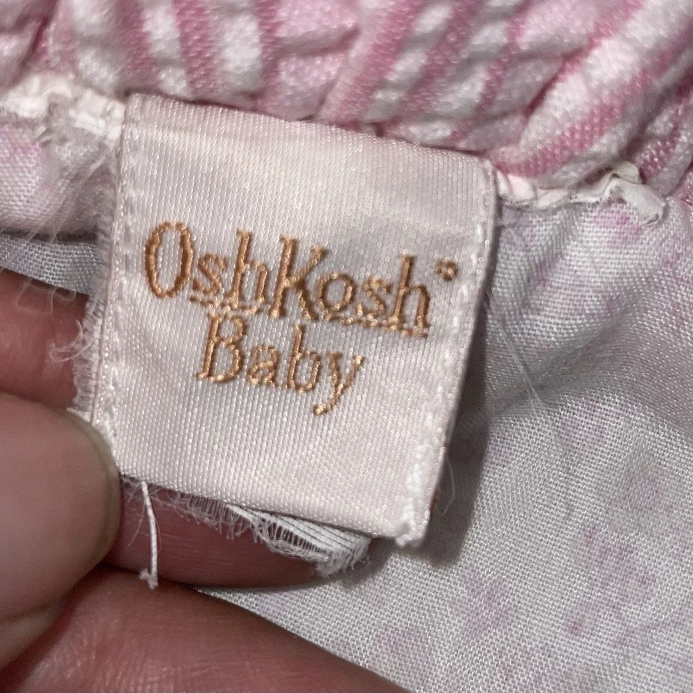 OshKosh Baby Patch Work Comforter Quilt Pastel Dresses‎ Floral 44x38 Pink